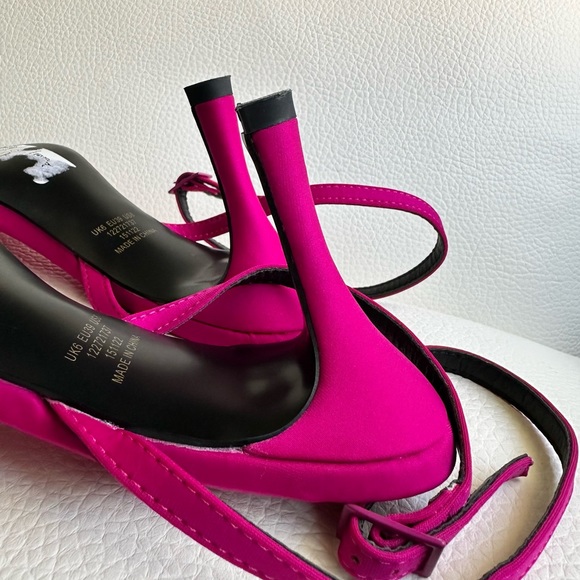 ASOS Design Ankle Wrap Padded Pink Heels, Sz 8 - Picture 7 of 8